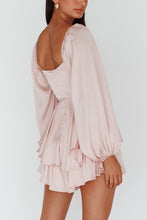 Load image into Gallery viewer, Nude Pink Sleeve Satin Bustier Playsuit
