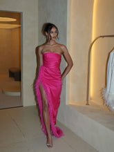 Load image into Gallery viewer, Lana Bold Pink High Slit Gown
