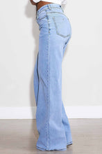 Load image into Gallery viewer, High-Waisted Wide Leg Jeans- Light
