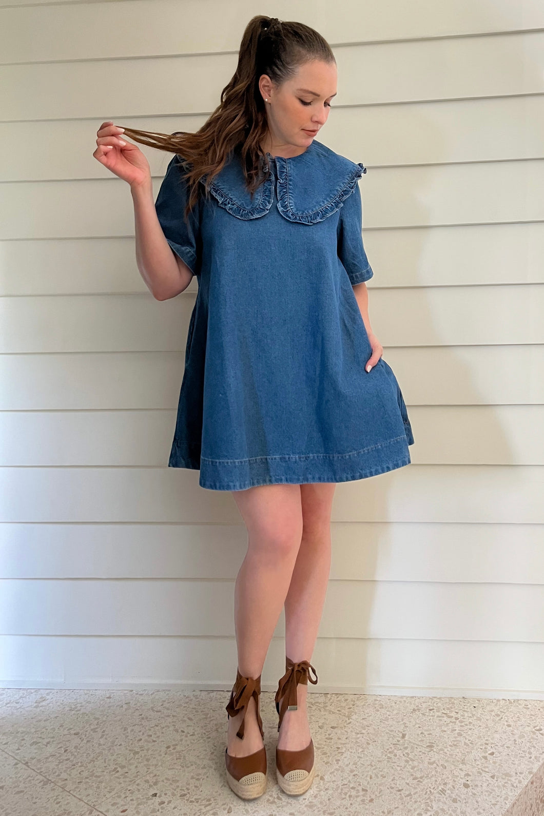 Collared Denim Dress