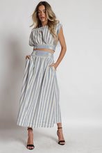 Load image into Gallery viewer, Linen Striped Skirt Set
