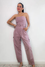 Load image into Gallery viewer, Mauve Cargo Belted Jumpsuit
