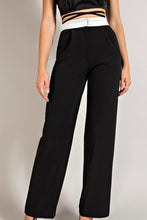 Load image into Gallery viewer, Black Contrast Trouser Pants
