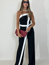 Load image into Gallery viewer, Maia Strapples Black|White Jumpsuit
