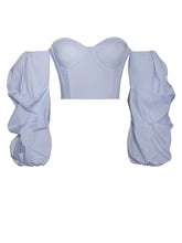 Load image into Gallery viewer, Olivia Corset Top- Light Blue
