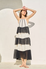 Load image into Gallery viewer, Beige|Black Flowy Maxi Dress
