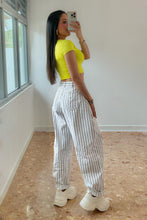 Load image into Gallery viewer, Stripe High Waisted Girlfriend Pant
