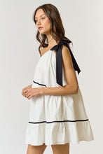 Load image into Gallery viewer, One Shoulder Poplin Dress- White
