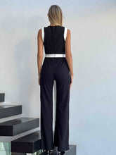 Load image into Gallery viewer, Maia Black|White Jumpsuit
