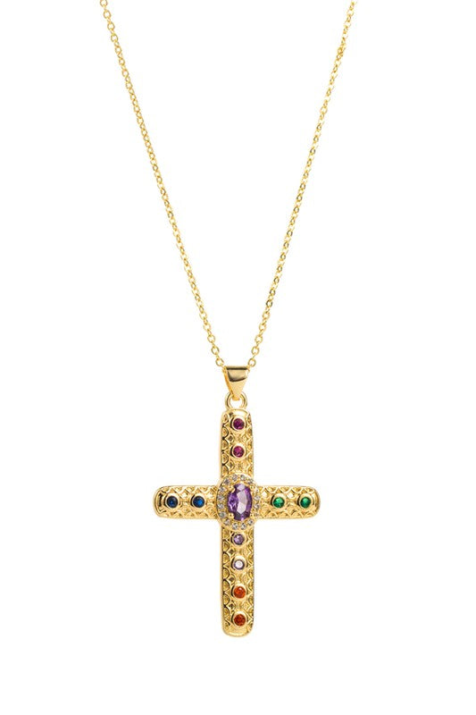 Stones Cross Necklace