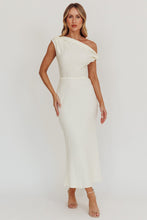 Load image into Gallery viewer, Samira Twist Neckline Dress- Cream
