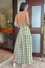 Load image into Gallery viewer, Sage Gingham Smocked Dress
