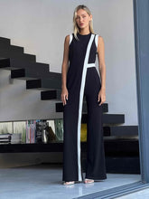 Load image into Gallery viewer, Maia Black|White Jumpsuit
