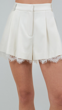 Load image into Gallery viewer, Lace Trim Ivory Shorts
