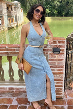 Load image into Gallery viewer, Bodycon Denim Maxi Dress
