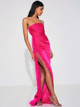 Load image into Gallery viewer, Lana Bold Pink High Slit Gown
