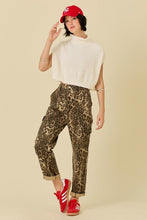 Load image into Gallery viewer, Denim Straight Cargo Pant - Leopard
