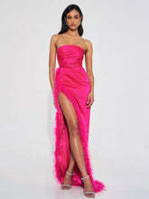 Load image into Gallery viewer, Lana Bold Pink High Slit Gown
