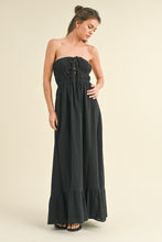 Load image into Gallery viewer, Black Back Tie Maxi Dress
