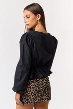 Load image into Gallery viewer, Long Sleeve Black Poplin Top
