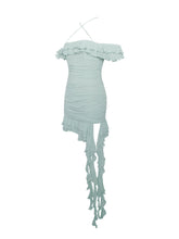 Load image into Gallery viewer, Menta Ruffle Draping Mini Dress
