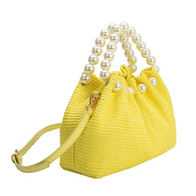 Load image into Gallery viewer, Josie Yellow Straw Top Handle Bag
