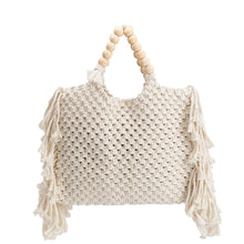 Load image into Gallery viewer, Lilibeth Cream Medium Crochet Tote Bag
