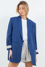 Load image into Gallery viewer, The Blue Striped Detail Blazer
