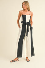 Load image into Gallery viewer, Linen Black|Beige Jumpsuit
