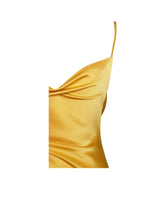 Load image into Gallery viewer, Orange Draping Satin Dress
