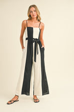 Load image into Gallery viewer, Linen Black|Beige Jumpsuit
