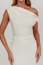 Load image into Gallery viewer, Samira Twist Neckline Dress- Cream
