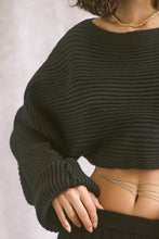 Load image into Gallery viewer, Knit Slouchy Sweater- Black
