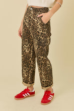 Load image into Gallery viewer, Denim Straight Cargo Pant - Leopard
