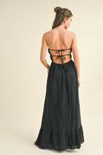 Load image into Gallery viewer, Black Back Tie Maxi Dress
