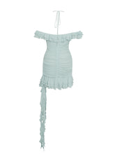 Load image into Gallery viewer, Menta Ruffle Draping Mini Dress
