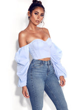 Load image into Gallery viewer, Olivia Corset Top- Light Blue
