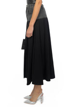 Load image into Gallery viewer, Black|Dark Denim Pleated Maxi Skirt
