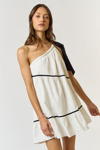 Load image into Gallery viewer, One Shoulder Poplin Dress- White
