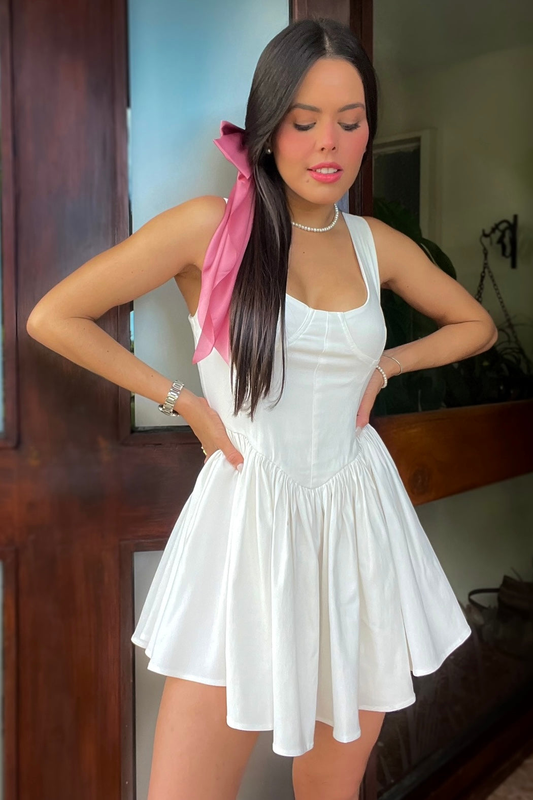 White Valentina Corset Mini Dress