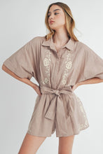 Load image into Gallery viewer, Mocha Embroidered Romper
