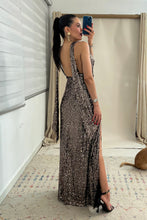 Load image into Gallery viewer, Sequin Shoulder Tail Gown
