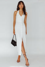 Load image into Gallery viewer, Button Denim Maxi Dress- White
