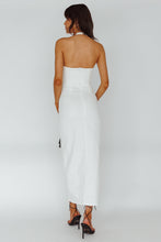 Load image into Gallery viewer, Button Denim Maxi Dress- White
