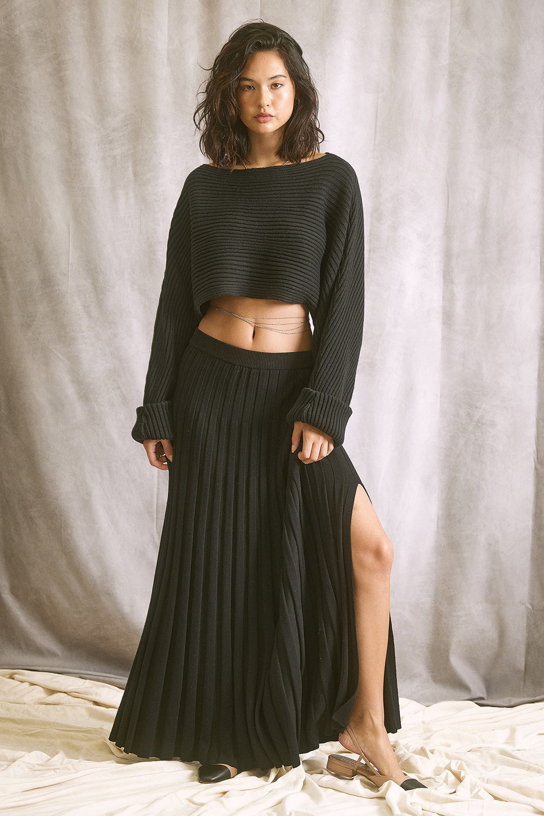 A-line Maxi Skirt- Black