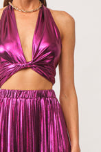 Load image into Gallery viewer, Metallic Halter Top Magenta
