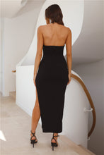 Load image into Gallery viewer, Crystal Show Halter Bodycon Dress- Black
