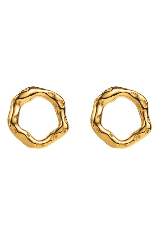 Aitana Circle Stud Earrings- Gold