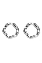 Load image into Gallery viewer, Aitana Circle Stud Earrings- Silver
