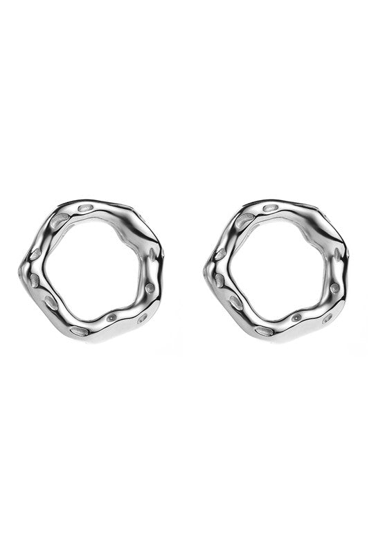 Aitana Circle Stud Earrings- Silver